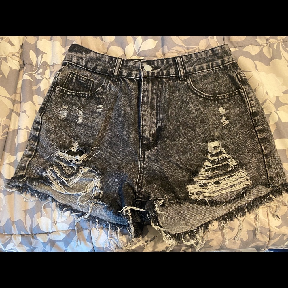 High waisted jean shorts